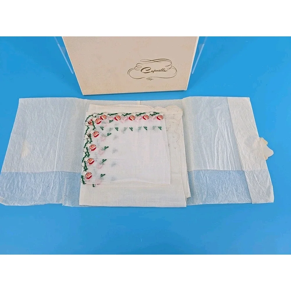 Vtg Capwell's Christmas DOILIE Set 1950 - 1959 Made in Switzerland W/‎ Box HL2